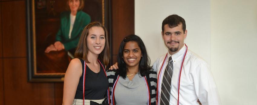 Group photo of students in Health Sciences building.